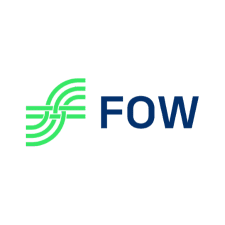 FOW logo neon green and navy blue