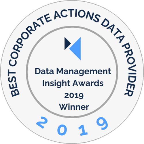 DMI Awards - 2019 - Best Corporate Actions Data Provider